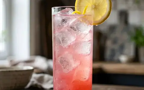 Un cocktail à base de rosé, pétillant et rafraîchissant, garni d'une tranche de citron et d'une torsade de zeste.