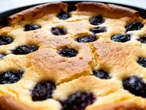 Tarte aux pruneaux, un délice comme la recette de grand-mère. Dorée et moelleuse, elle est parsemée de fruits savoureux.